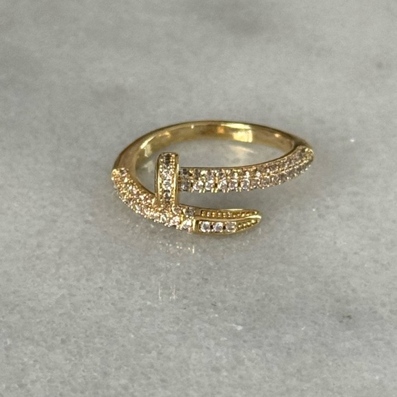 Modest Lu Jewelry - New Drop Gold Crystal Pave Nail Wrap Ring 

Brand New